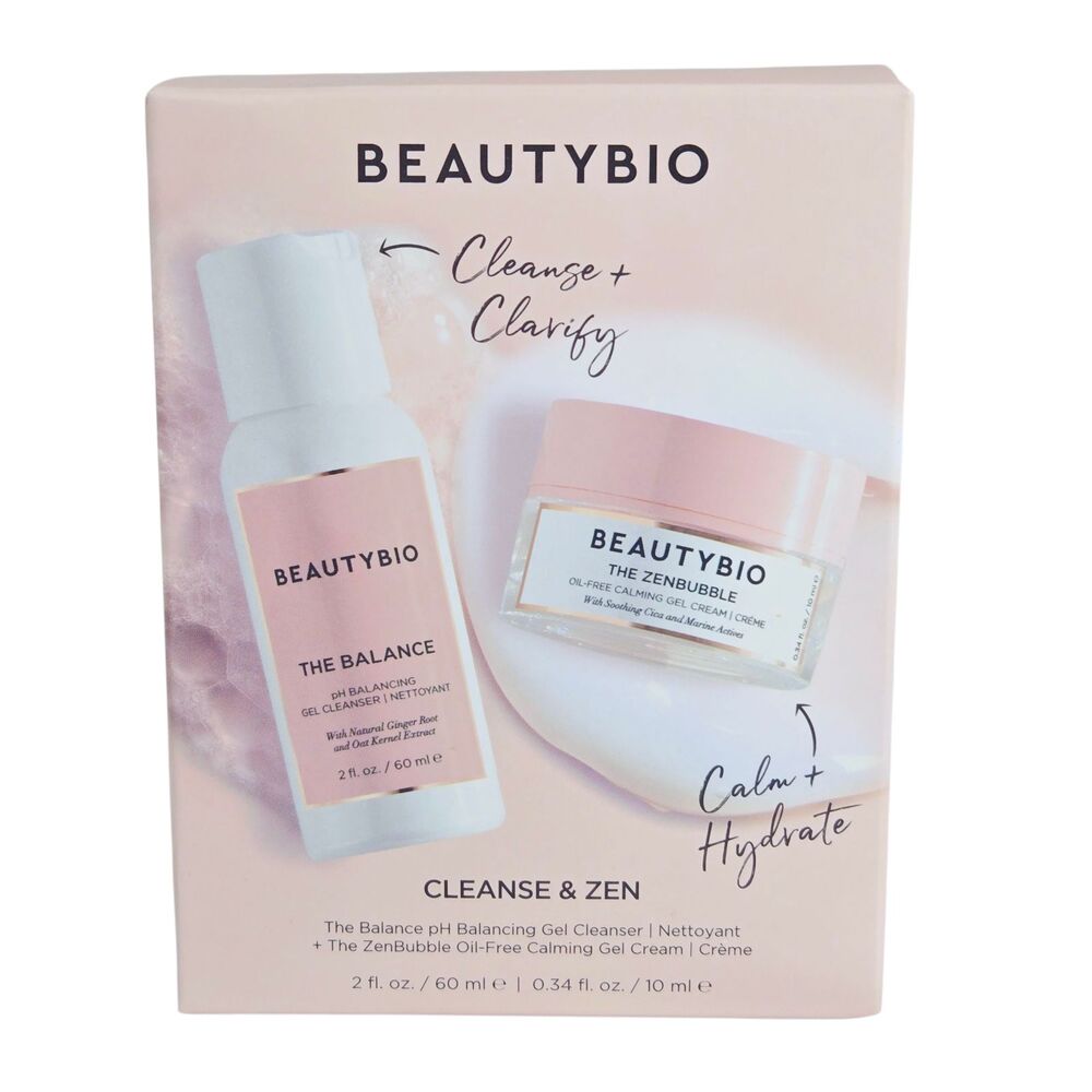 BeautyBio Cleanse & Zen Set NEW SEALED Balance Cleanser 60ml ZenBubble 10ml